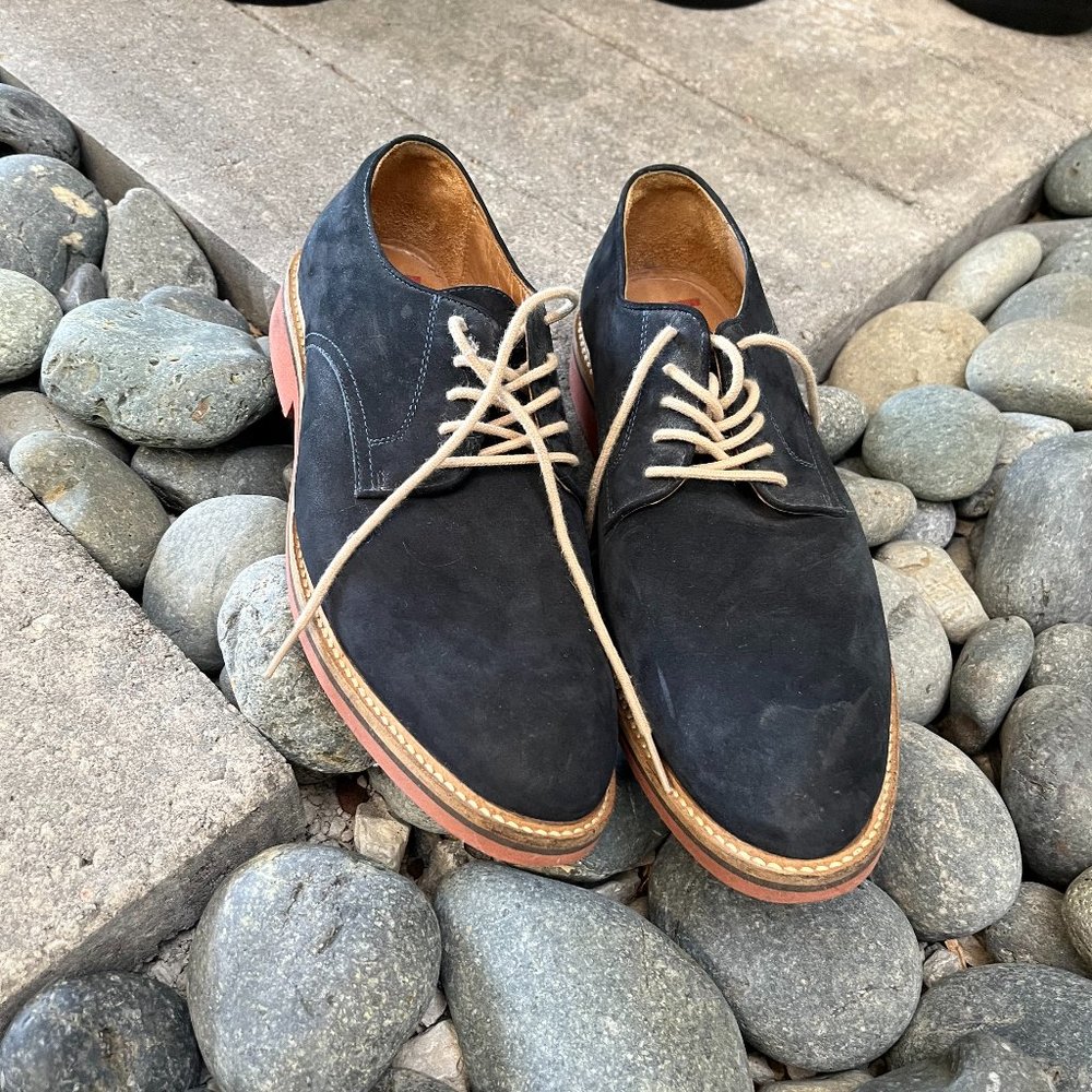 Nordstrom 1901 Blue Suede Saddle Shoes size 9.5